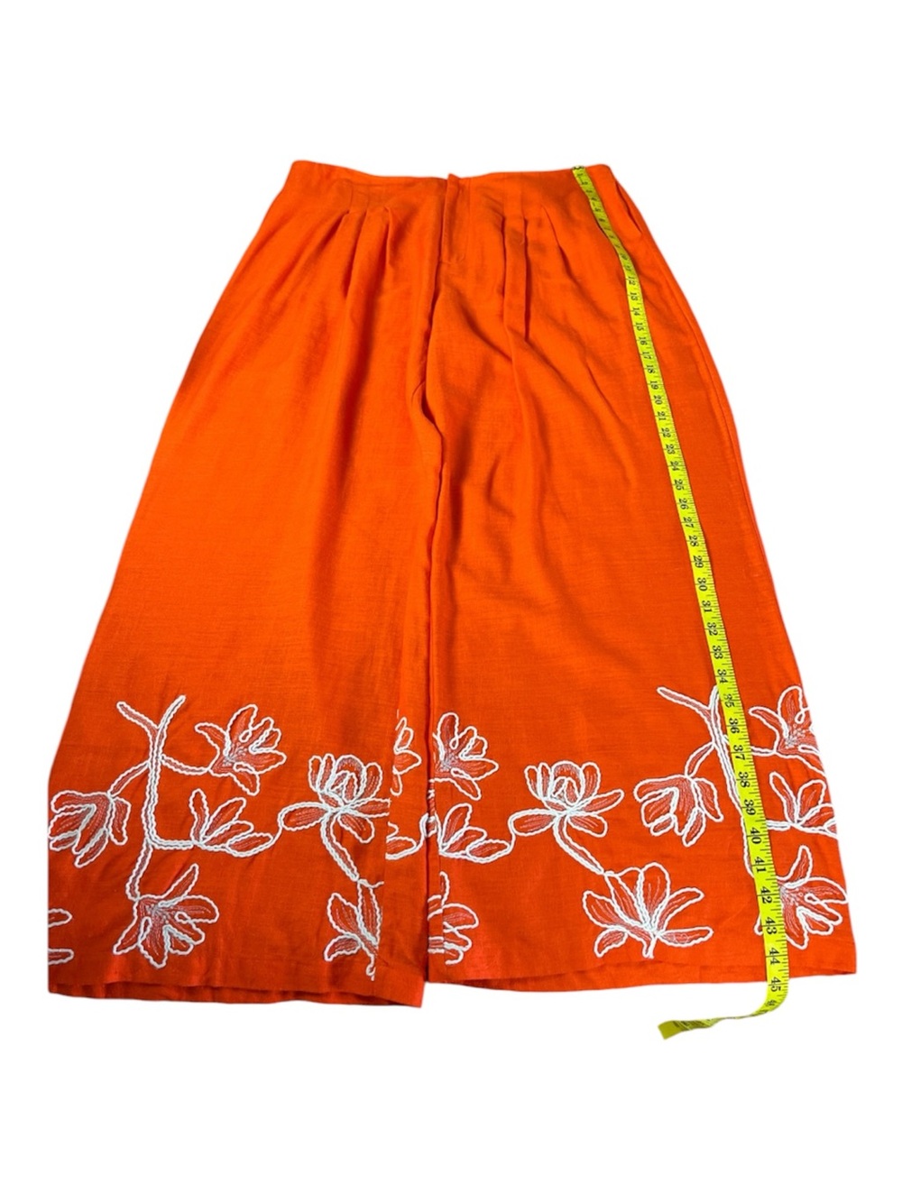 NWT Alex Marie Orange Linen Blend Embroidered Wide Leg Pants Size 18 MSRP 139 - Picture 5 of 8